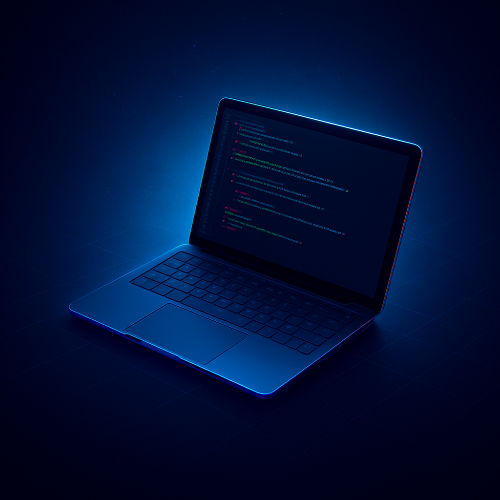 Laptop with code